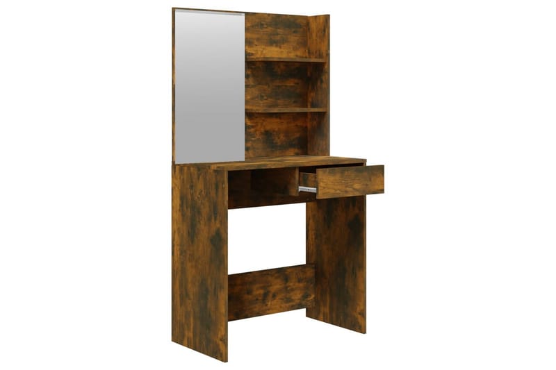 beBasic makeupbord med spejl 74,5x40x141 cm røget egetræsfarve - Brun - Møbler - Borde - Sminkebord & konsolbord