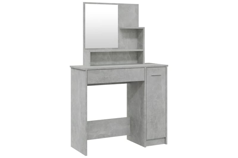 beBasic makeupbord med spejl 86,5x35x136 cm betongrå - GrÃ¥ - Sminkebord & konsolbord