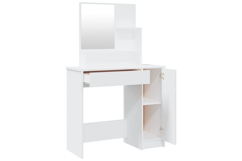 beBasic makeupbord med spejl 86,5x35x136 cm hvid - Hvid - Sminkebord & konsolbord