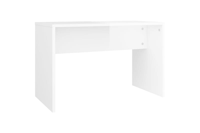 beBasic makeupbordssæt med LED-lys konstrueret træ hvid højglans - Hvid - Møbler - Borde - Sminkebord & konsolbord
