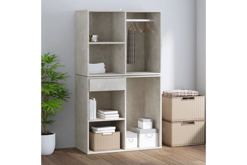 beBasic skab 80x40x65 cm konstrueret træ betongrå - GrÃ¥ - Møbler - Borde - Sminkebord & konsolbord