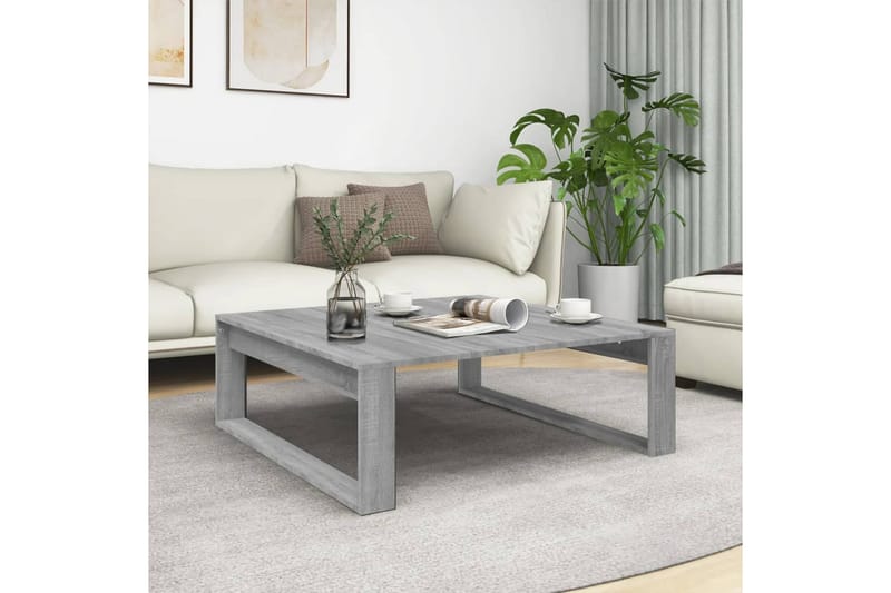 beBasic sofabord 100x100x35 cm konstrueret træ grå sonoma-eg - GrÃ¥ - Sofabord