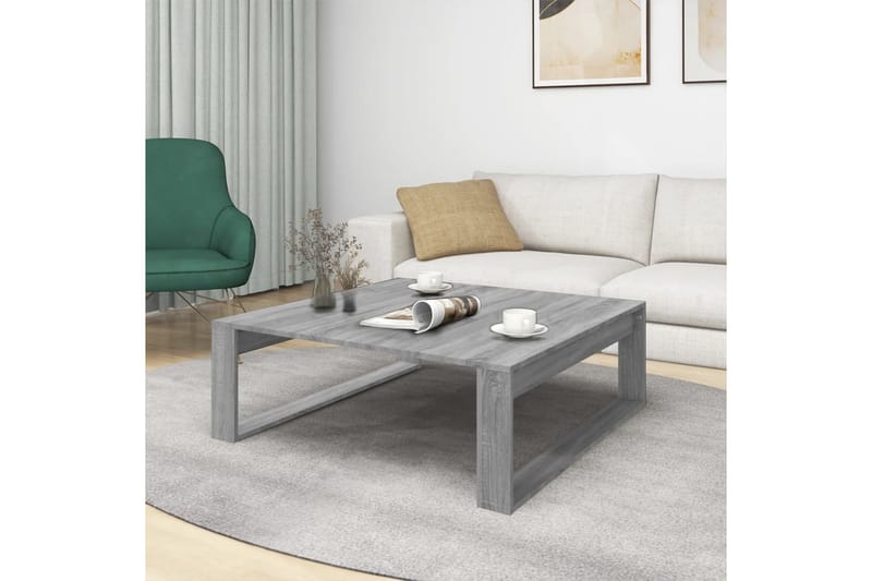 beBasic sofabord 100x100x35 cm konstrueret træ grå sonoma-eg - GrÃ¥ - Møbler - Borde - Sofabord