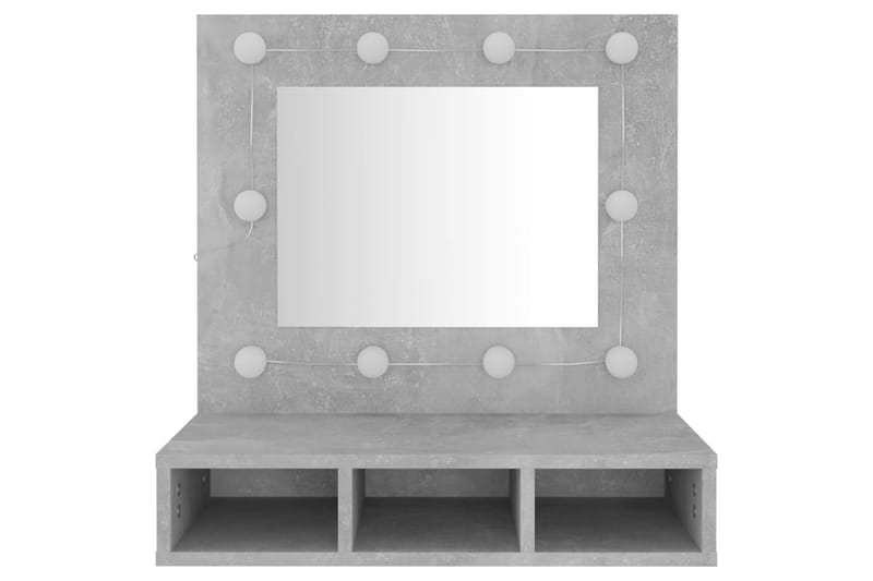beBasic spejlskab med LED-lys 60x31,5x62 cm betongrå - GrÃ¥ - Møbler - Borde - Sminkebord & konsolbord