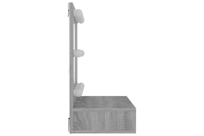 beBasic spejlskab med LED-lys 60x31,5x62 cm grå sonoma-eg - GrÃ¥ - Møbler - Borde - Sminkebord & konsolbord