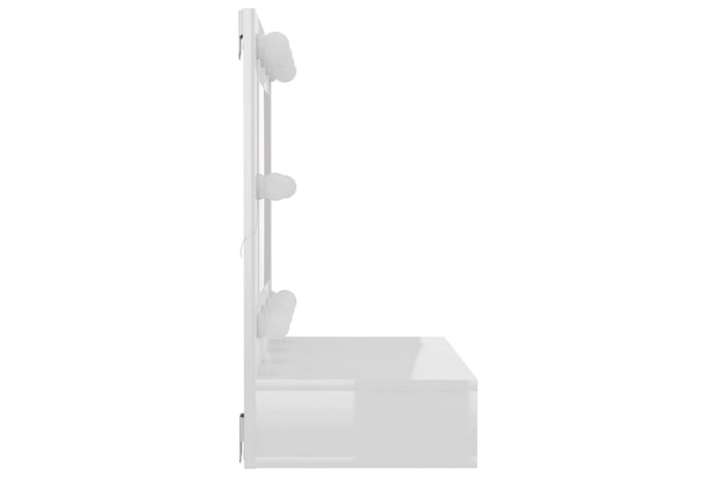 beBasic spejlskab med LED-lys 60x31,5x62 cm hvid højglans - Hvid - Møbler - Borde - Sminkebord & konsolbord