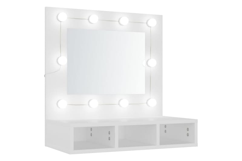 beBasic spejlskab med LED-lys 60x31,5x62 cm hvid - Hvid - Møbler - Borde - Sminkebord & konsolbord