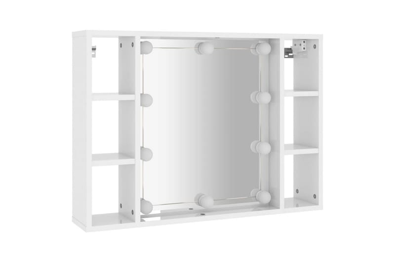 beBasic spejlskab med LED-lys 76x15x55 cm hvid højglans - Hvid - Møbler - Borde - Sminkebord & konsolbord