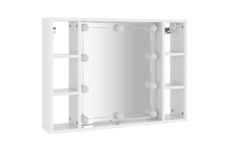 beBasic spejlskab med LED-lys 76x15x55 cm hvid højglans - Hvid - Sminkebord & konsolbord