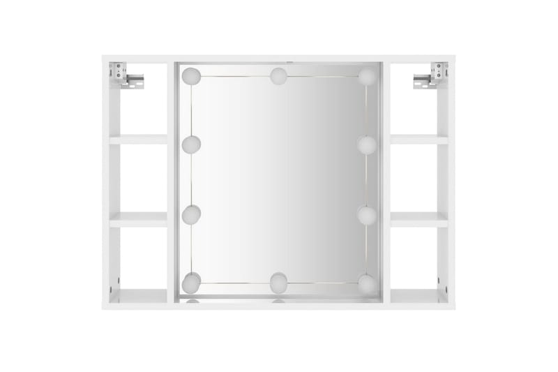 beBasic spejlskab med LED-lys 76x15x55 cm hvid højglans - Hvid - Møbler - Borde - Sminkebord & konsolbord
