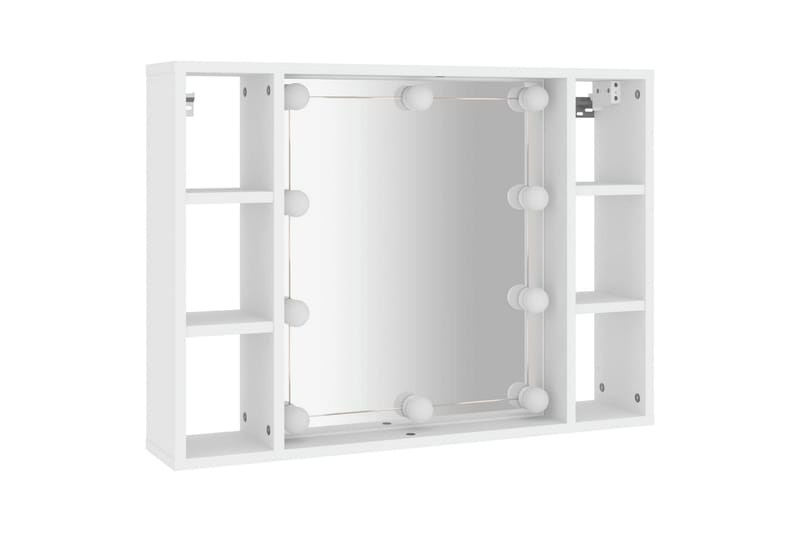 beBasic spejlskab med LED-lys 76x15x55 cm hvid - Hvid - Møbler - Borde - Sminkebord & konsolbord