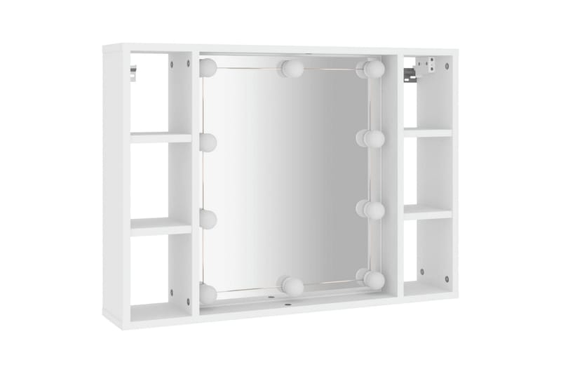 beBasic spejlskab med LED-lys 76x15x55 cm hvid - Hvid - Sminkebord & konsolbord