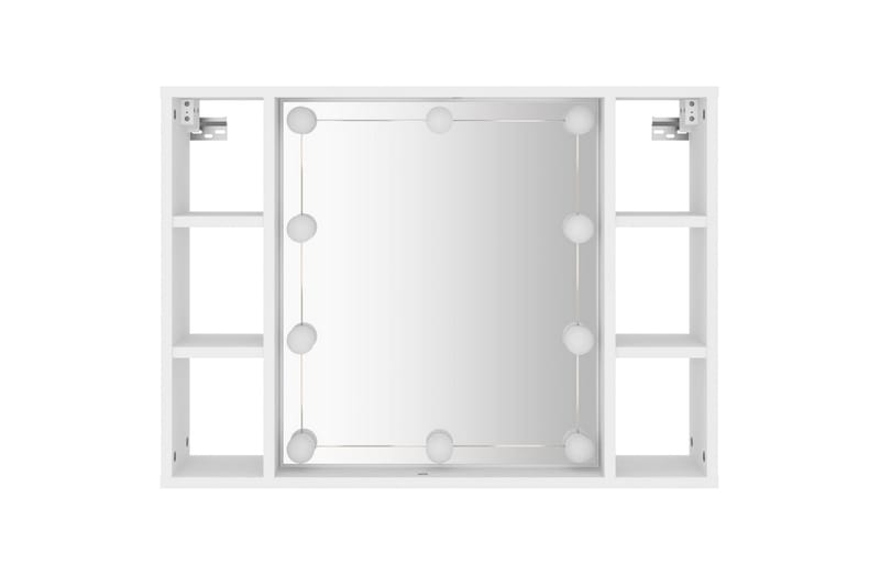 beBasic spejlskab med LED-lys 76x15x55 cm hvid - Hvid - Møbler - Borde - Sminkebord & konsolbord