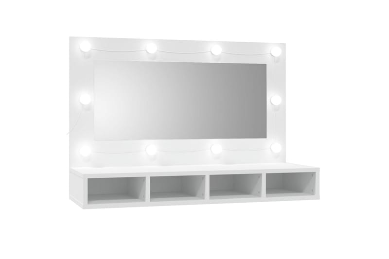 beBasic spejlskab med LED-lys 90x31,5x62 cm hvid - Hvid - Møbler - Borde - Sminkebord & konsolbord