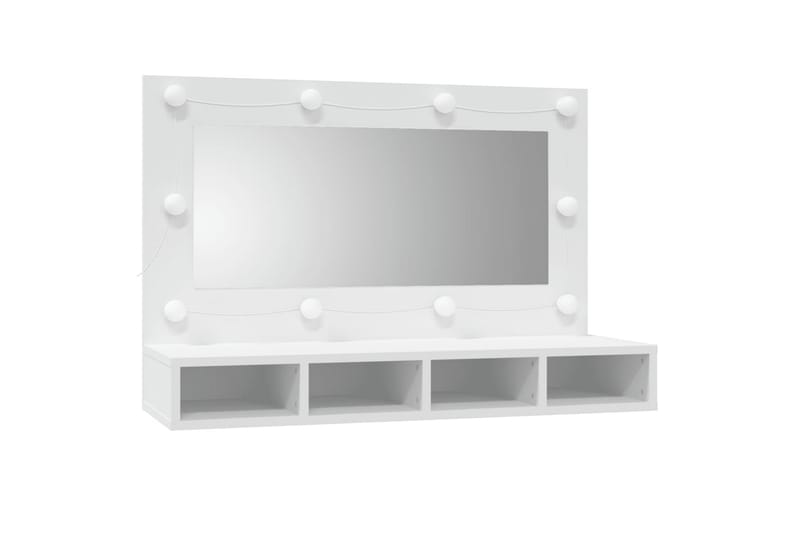 beBasic spejlskab med LED-lys 90x31,5x62 cm hvid - Hvid - Møbler - Borde - Sminkebord & konsolbord