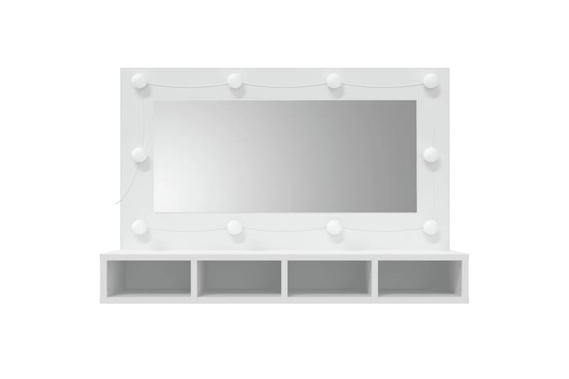 beBasic spejlskab med LED-lys 90x31,5x62 cm hvid - Hvid - Møbler - Borde - Sminkebord & konsolbord