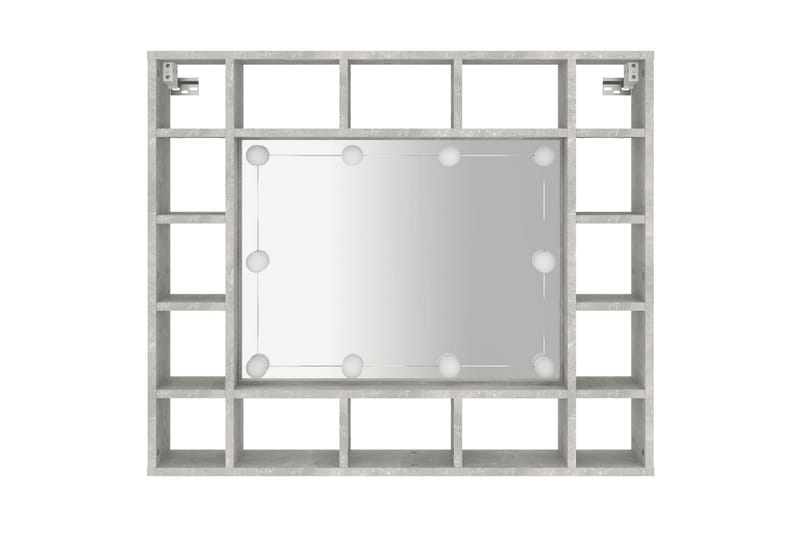 beBasic spejlskab med LED-lys 91x15x76,5 cm betongrå - GrÃ¥ - Sminkebord & konsolbord
