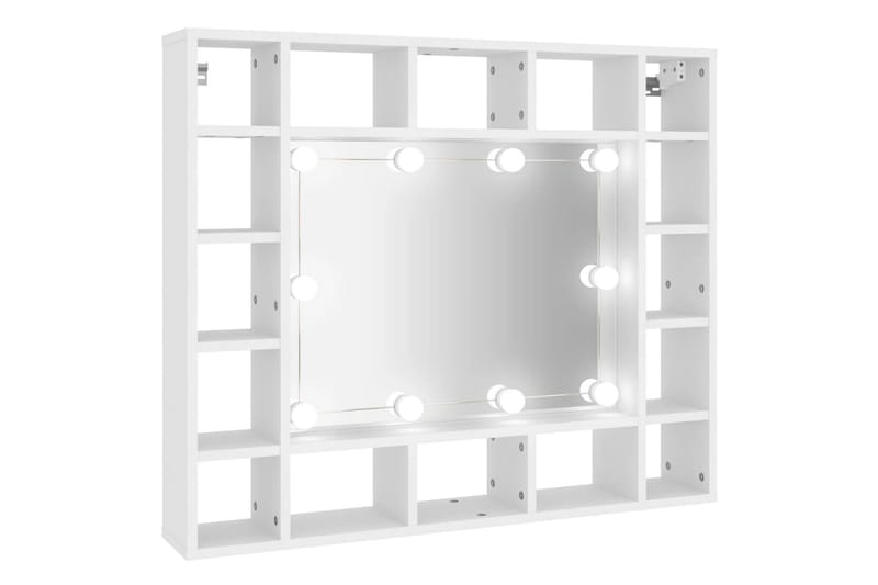 beBasic spejlskab med LED-lys 91x15x76,5 cm hvid - Hvid - Møbler - Borde - Sminkebord & konsolbord