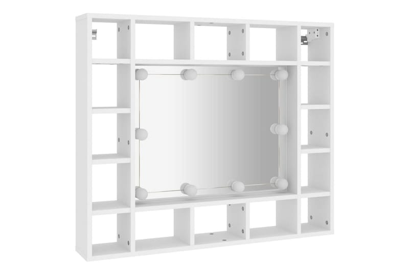 beBasic spejlskab med LED-lys 91x15x76,5 cm hvid - Hvid - Møbler - Borde - Sminkebord & konsolbord