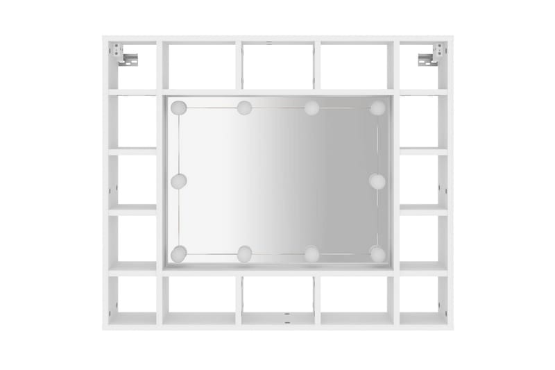 beBasic spejlskab med LED-lys 91x15x76,5 cm hvid - Hvid - Møbler - Borde - Sminkebord & konsolbord