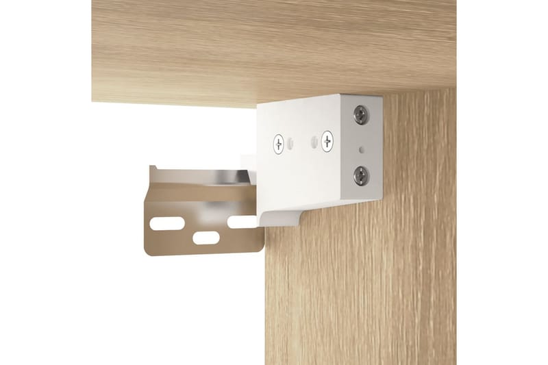 beBasic spejlskab med LED-lys 91x15x76,5 cm sonoma-eg - Brun - Møbler - Borde - Sminkebord & konsolbord