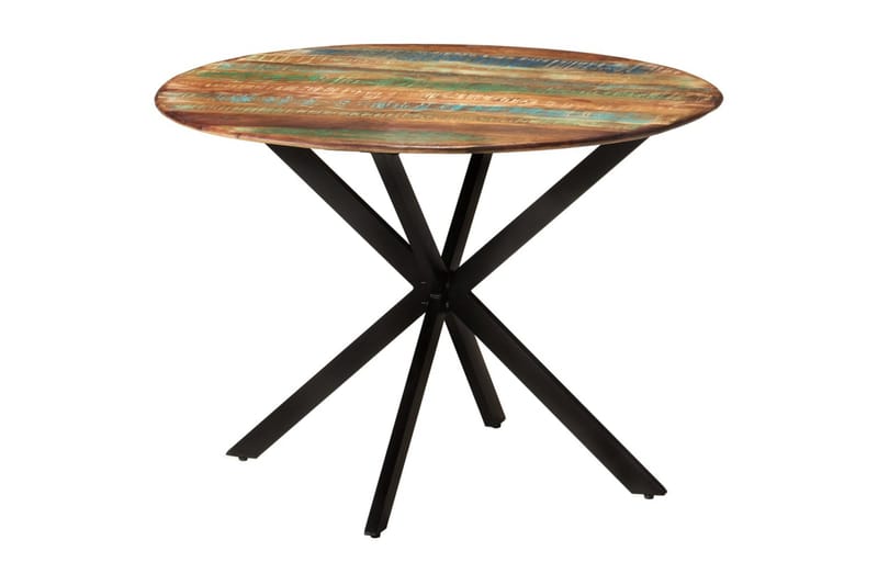 beBasic spisebord Ã˜110x78 cm massivt genbrugstræ og stål - Brun - Spisebord og køkkenbord