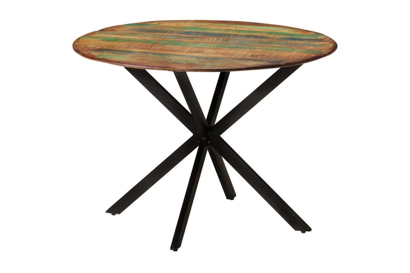 beBasic spisebord Ã˜110x78 cm massivt genbrugstræ og stål - Brun - Spisebord og køkkenbord