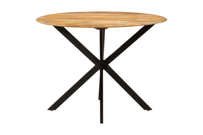 beBasic spisebord Ã˜110x78 cm massivt mangotræ og stål - Brun - Spisebord og køkkenbord