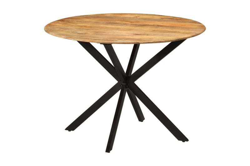 beBasic spisebord Ã˜110x78 cm massivt mangotræ og stål - Brun - Spisebord og køkkenbord