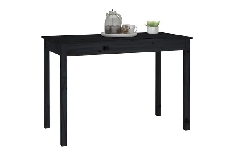 beBasic spisebord 110x55x75 cm massivt fyrretræ sort - Sort - Spisebord og køkkenbord