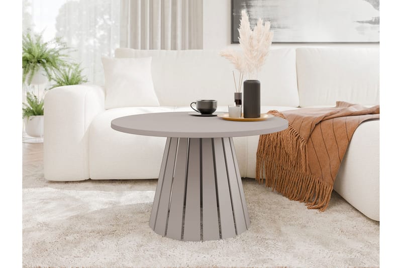 Berber 75 cm Rundt Sofabord i Lyst Træ - Taupe - Møbler - Borde - Sofabord