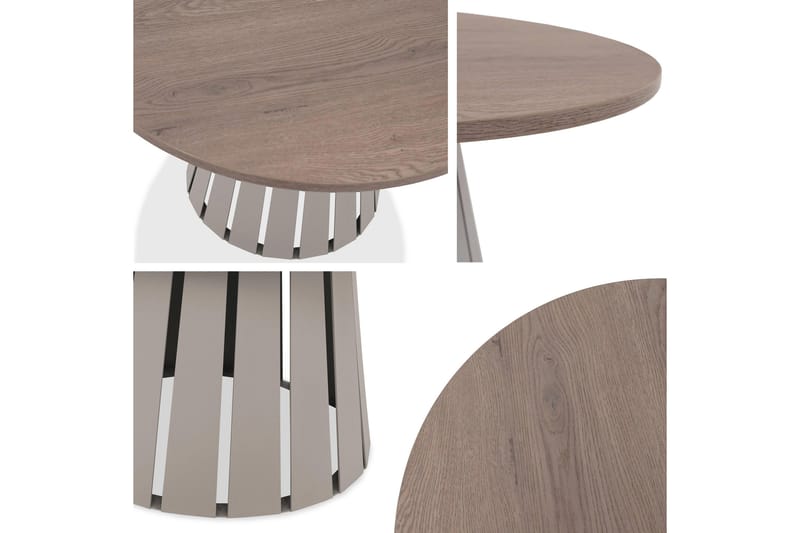 Berber 75 cm Rundt Sofabord i Lyst Træ - Taupe - Møbler - Borde - Sofabord