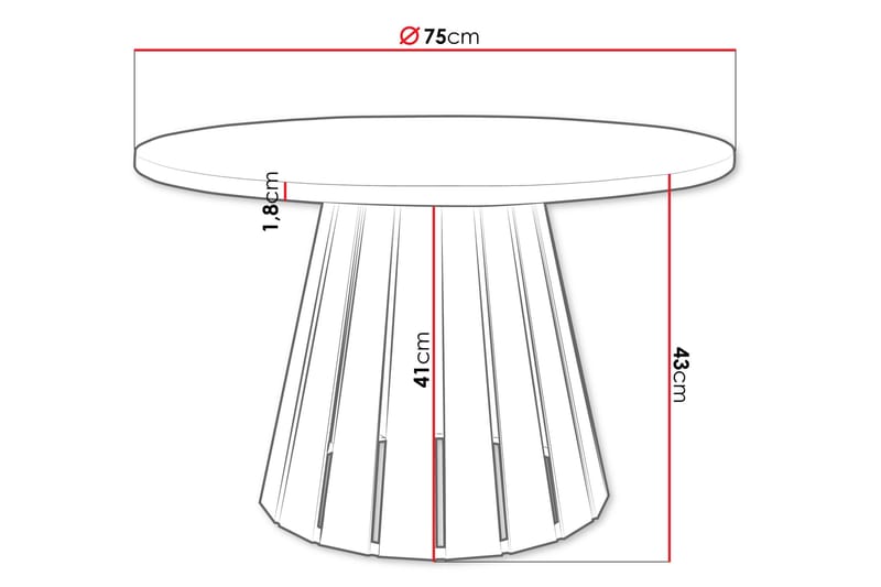 Berber Sofabord 75 cm - Grå - Møbler - Borde - Sofabord