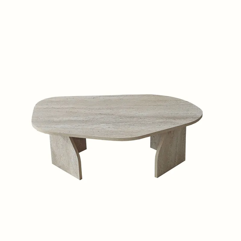 Berriaren Sofabord 100 cm - travertin og røgfarvet - Møbler - Borde - Sofabord