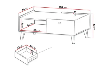 Betsi Sofabord 100 cm - Møbler - Borde - Sofabord