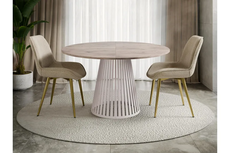 Beylen Matbord 100 cm Rund - Brun/Beige - Møbler - Borde - Spisebord og køkkenbord