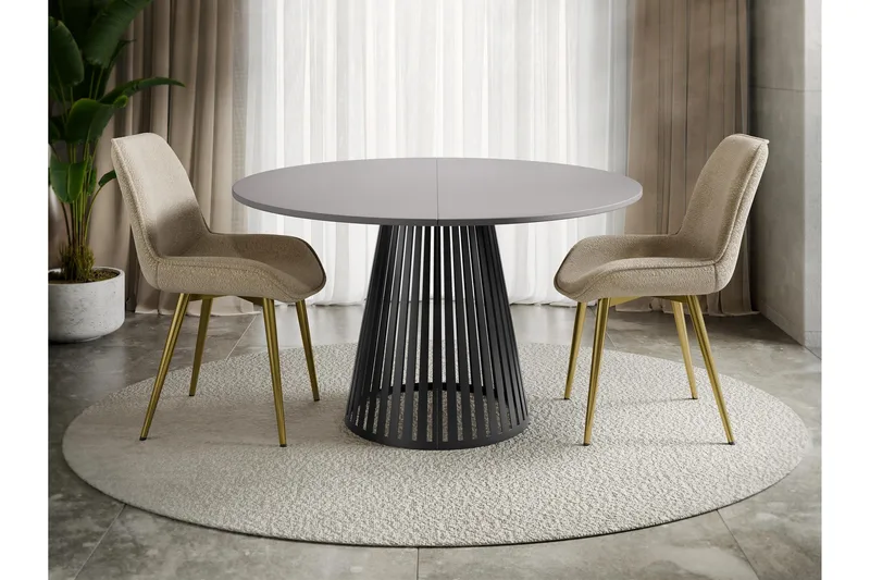 Beylen Matbord 100 cm Rund - Grå/Sort - Møbler - Borde - Spisebord og køkkenbord