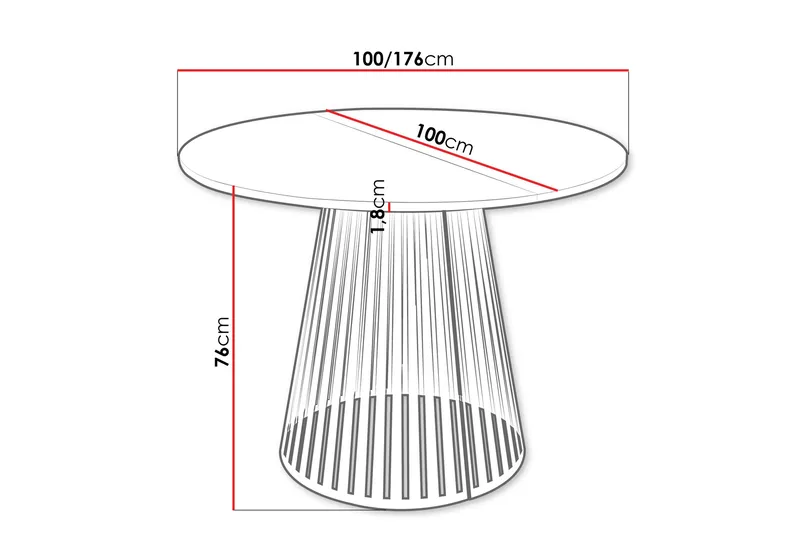 Beylen Matbord 100 cm Rund - Grå/Sort - Møbler - Borde - Spisebord og køkkenbord