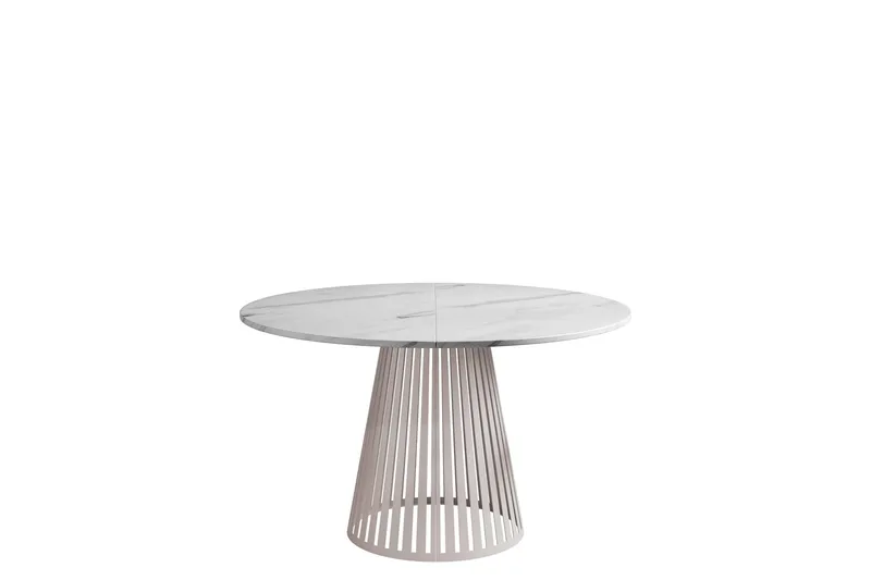 Beylen Matbord 100 cm Rund, Hvid/Beige