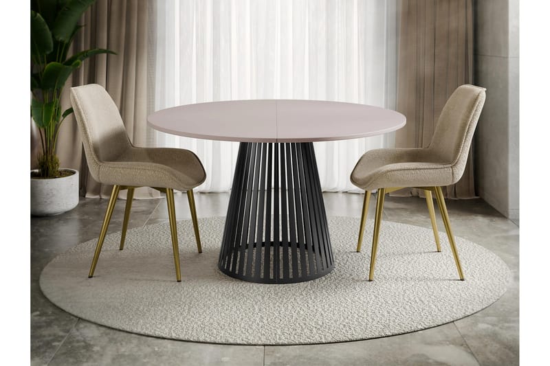 Beylen Matbord 120 cm Rund - Beige/Sort - Møbler - Borde - Spisebord og køkkenbord