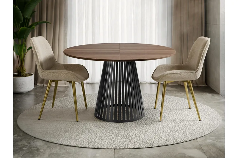 Beylen Matbord 120 cm Rund - Brun/Sort - Møbler - Borde - Spisebord og køkkenbord