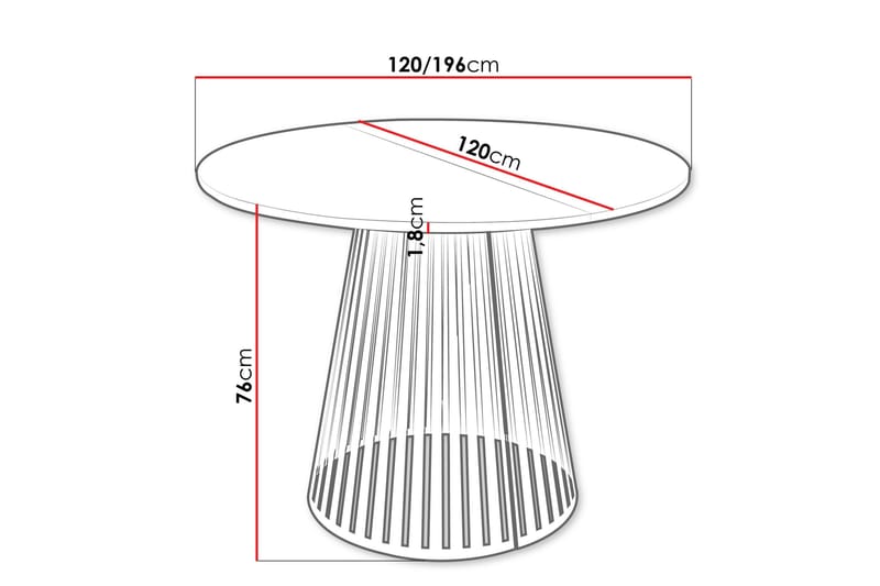 Beylen Matbord 120 cm Rund - Brun/Sort - Møbler - Borde - Spisebord og køkkenbord
