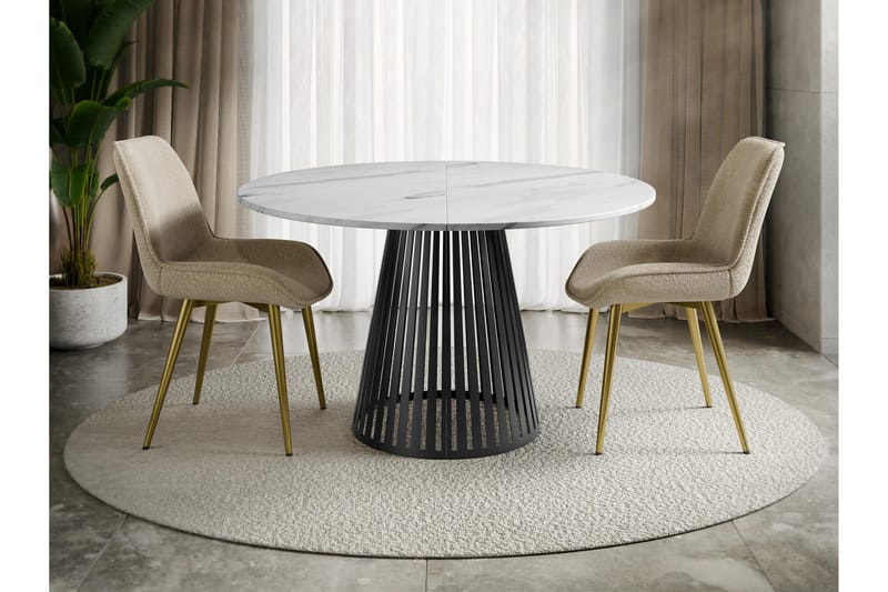 Beylen Matbord 120 cm Rund - Hvid/Sort - Møbler - Borde - Spisebord og køkkenbord
