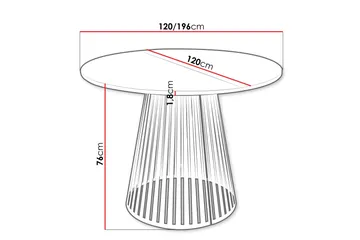 Beylen Matbord 120 cm Rund - Hvid/Sort - Møbler - Borde - Spisebord og køkkenbord