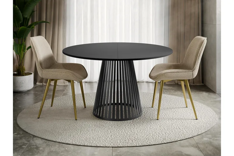 Beylen Matbord 120 cm Rund - Sort - Møbler - Borde - Spisebord og køkkenbord