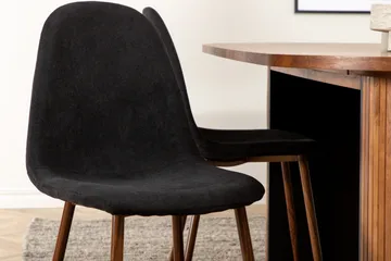Biana Spisebordssæt 200 cm Oval inkl 6 Pontus Stole - Valnødsbrun/Sort - Møbler - Borde - Spisebordssæt