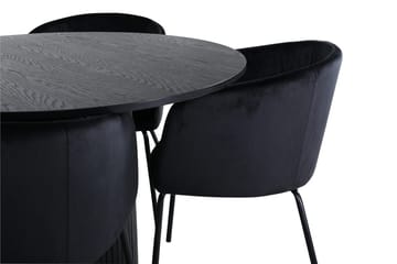 Bianca spisebord 110 cm rundt med 4 Berit armstole med armlæn - Møbler - Borde - Spisebordssæt