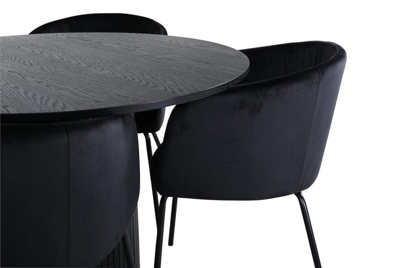 Bianca spisebord 110 cm rundt med 4 Berit armstole med armlæn - Møbler - Borde - Spisebordssæt