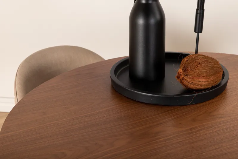 Bianca Spisebordssæt 110 cm Rund med 4 Velvet Stole - Beige - Møbler - Borde - Spisebordssæt