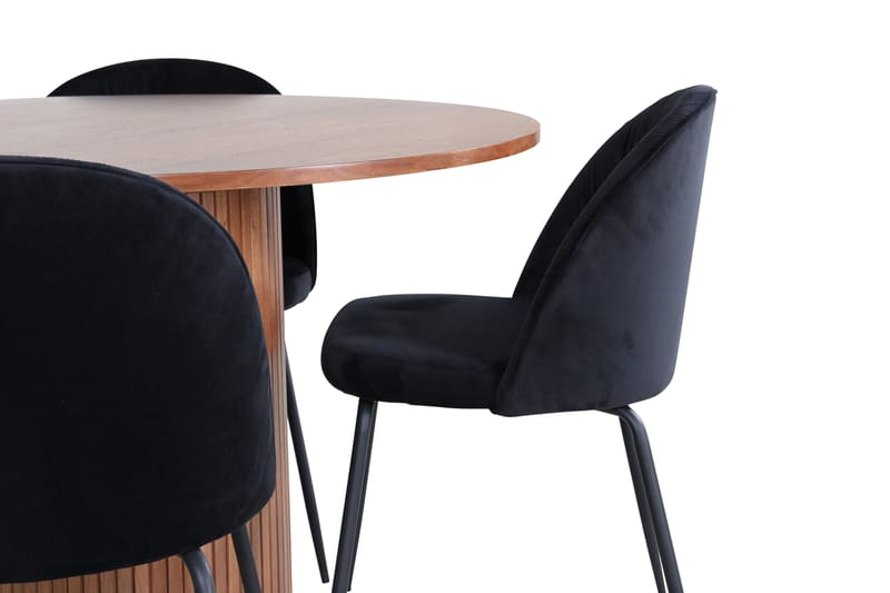 Bianca Spisebordssæt 110 cm Rund med 4 Wrinkles Stole - Svart - Møbler - Borde - Spisebordssæt